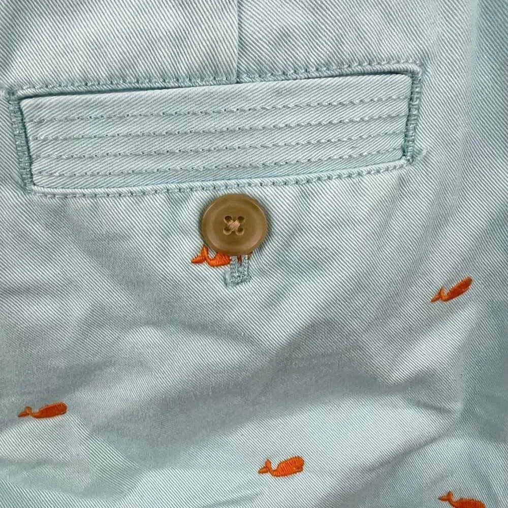 J Crew Critter Broken In Chino Pants Crop Length Whales Blue Size 2 - Picture 5 of 10